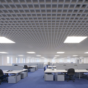 Aluminum Replacement Modern White Grid Ceiling Tiles